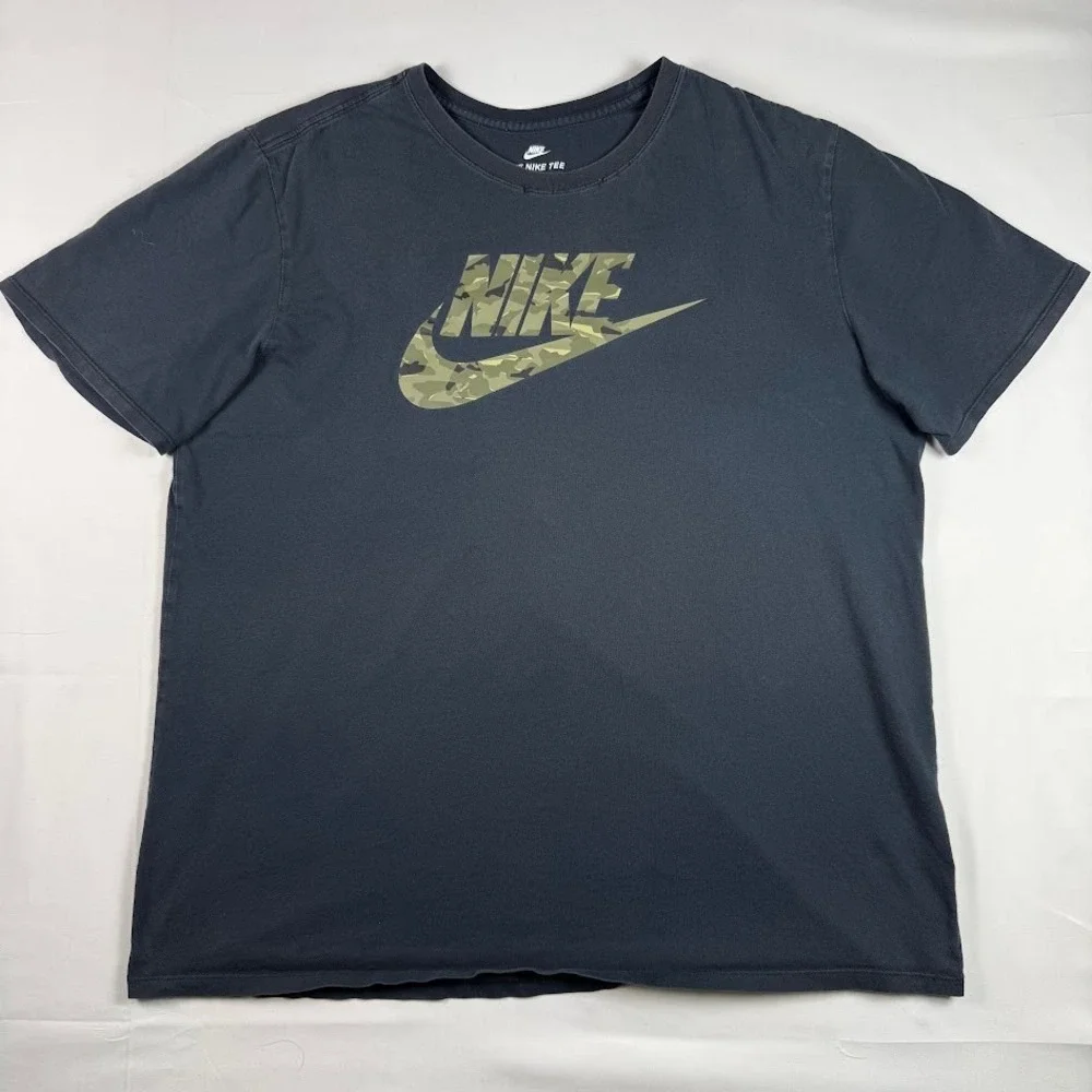 Nike Mens Athletic Cut Camo Logo Graphic T-Shirt Black XL Short Sleeve Tee